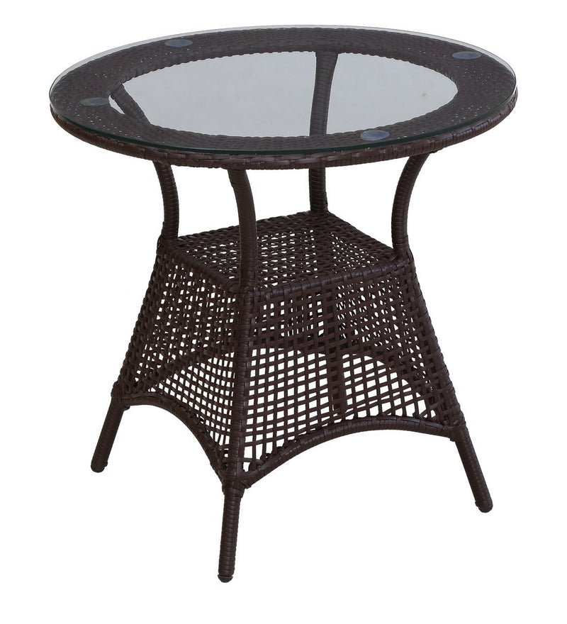 Moonpie Outdoor Patio Seating Set 4 Chairs and 1 Table Set (Dark Brown)