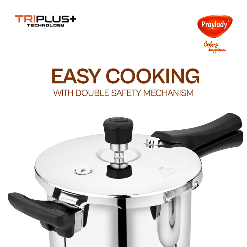 TRIPLUS Triply Stainless Steel Cooker Combo | 3.5L Pressure Pan + 5.0L Cooker