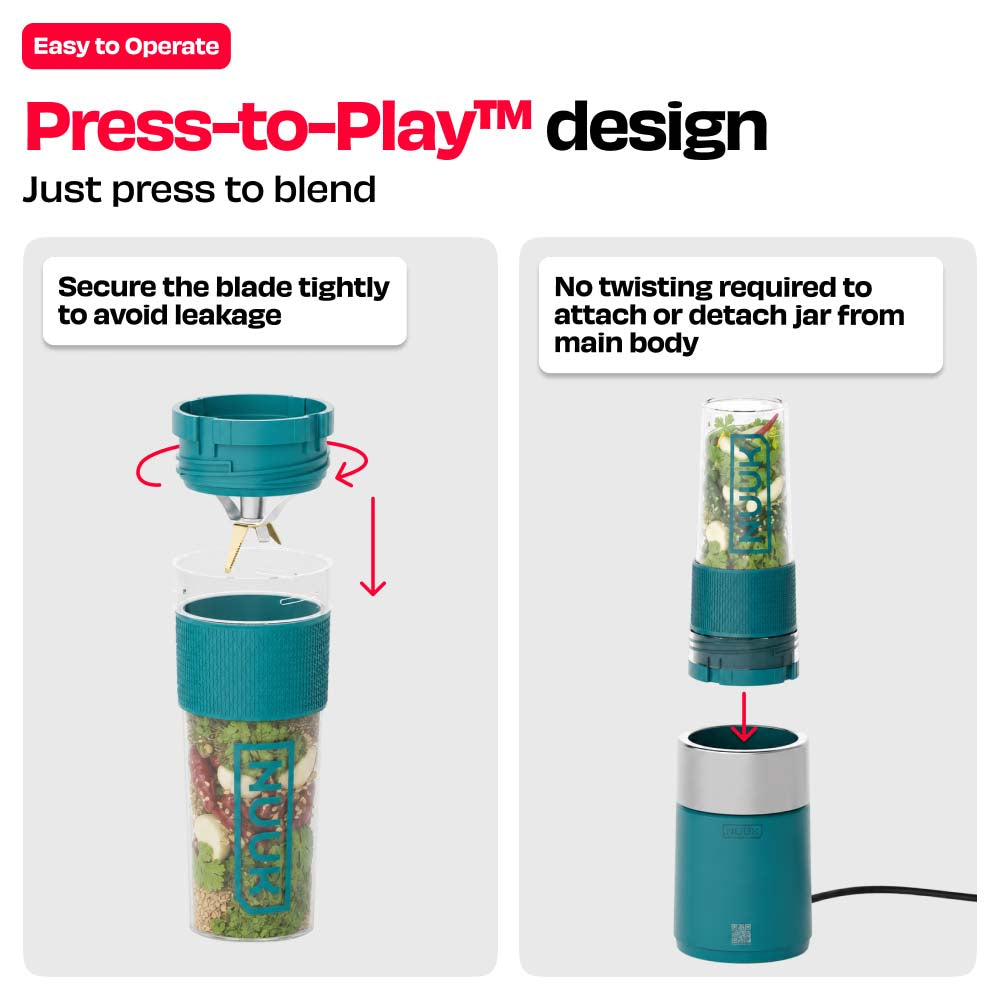 KRUSH | Compact Mixer Grinder with Go Jar