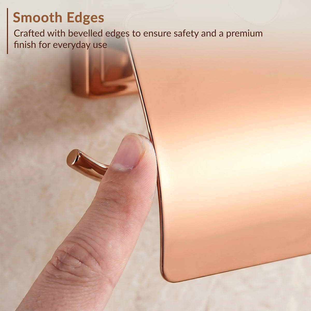 Plantex 304 Grade Stainless Steel Toilet Paper Holder/Stand for Toilet Paper Roll/Tissue Paper Holder - Decan (Rose Gold)-3
