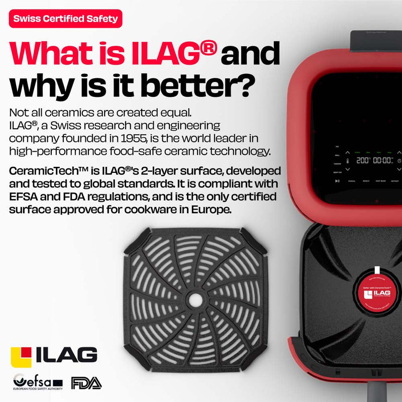 World's 1st 100% Toxin-Free ILAG® Certified CeramicTech™ Air Fryer with XL Basket | BRĪSK