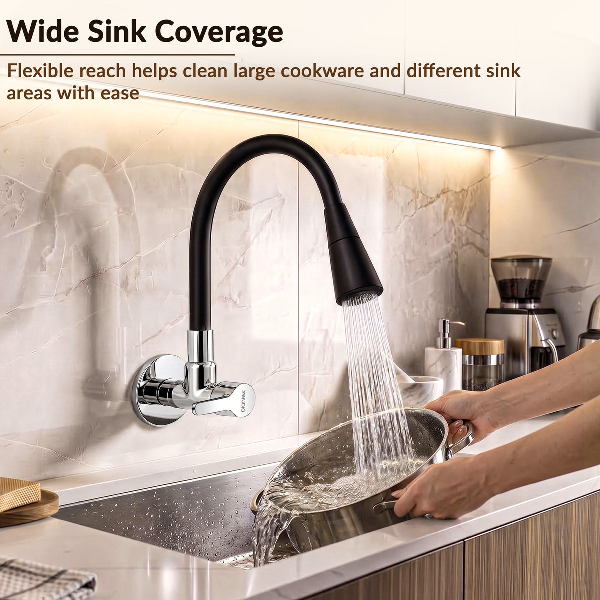 Plantex Flexible Sink Cock for Kitchen/Sink Tap with Pull Down Sprayer-4