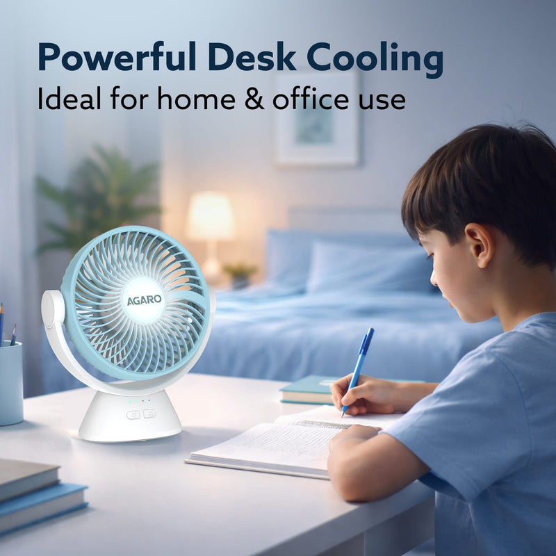 AGARO Delight Mini Desk Fan, Rechargeable & Portable-6