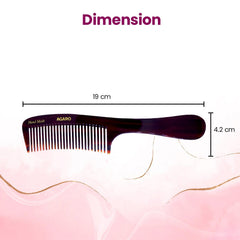 AGARO Hand Made Cellulose Acetate Comb HMC73, All Fine Tooth Dressing Comb, Smooth Rounded Teeth, Hair Styling, Hair Bru