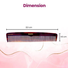 AGARO Hand Made Cellulose Acetate Comb HMC78, All Fine Tooth Dressing Comb, Smooth Rounded Teeth, Hair Styling, Hair Bru
