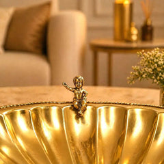 Brass Shell Shaped Decorative Serving Tray / Bowl (13 Inch)