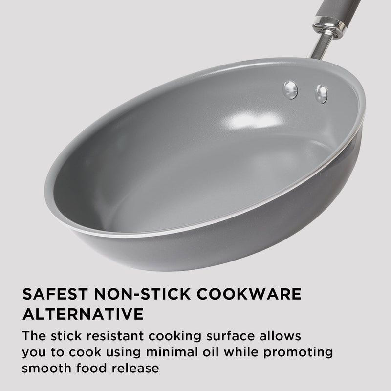 Meyer Anzen Ceramic Coated Cookware 3pcs Set - 24cm Open Frypan + Sauteuse with Interchangeable Lid