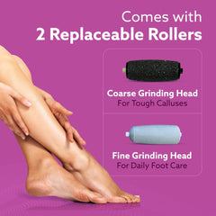 AGARO CR1414 Electric Callus Remover with 2 Replaceable Heads – Rechargeable Foot Scrubber for Dead Skin & Cracked Heels