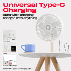 LIT v2 | All Day Wireless™ Rechargeable Table Fan with Mood Light