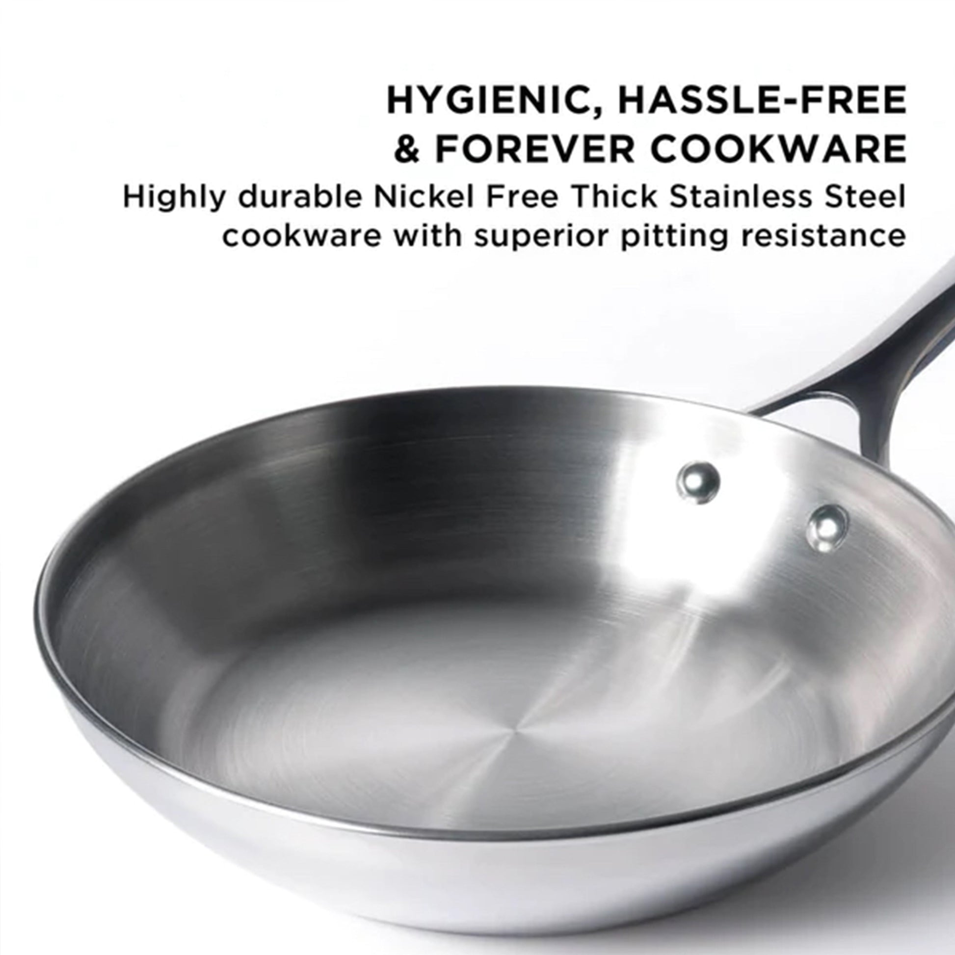 Meyer Select Stainless Steel Frypan and Wok with Lid 3-Piece Cookware Set