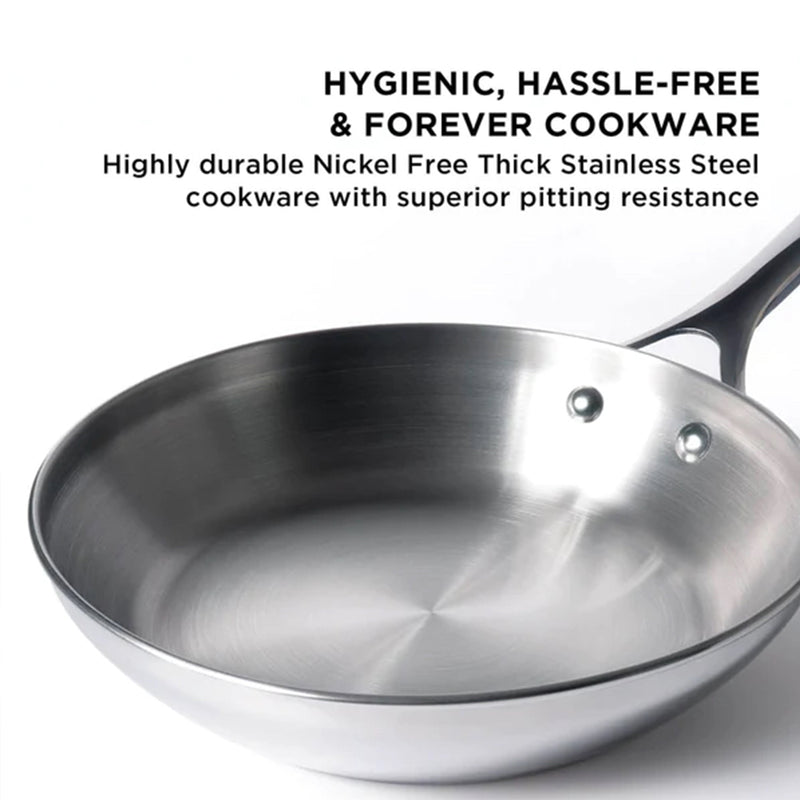 Meyer Select Stainless Steel Frypan and Wok with Lid 3-Piece Cookware Set