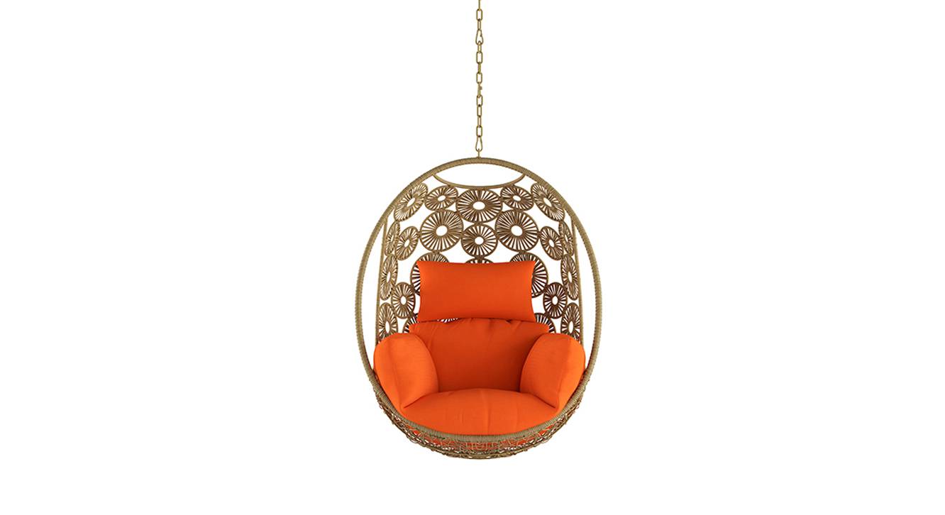 Luoni Single Seater Hanging Swing Without Stand For Balcony , Garden Swing (Honey)