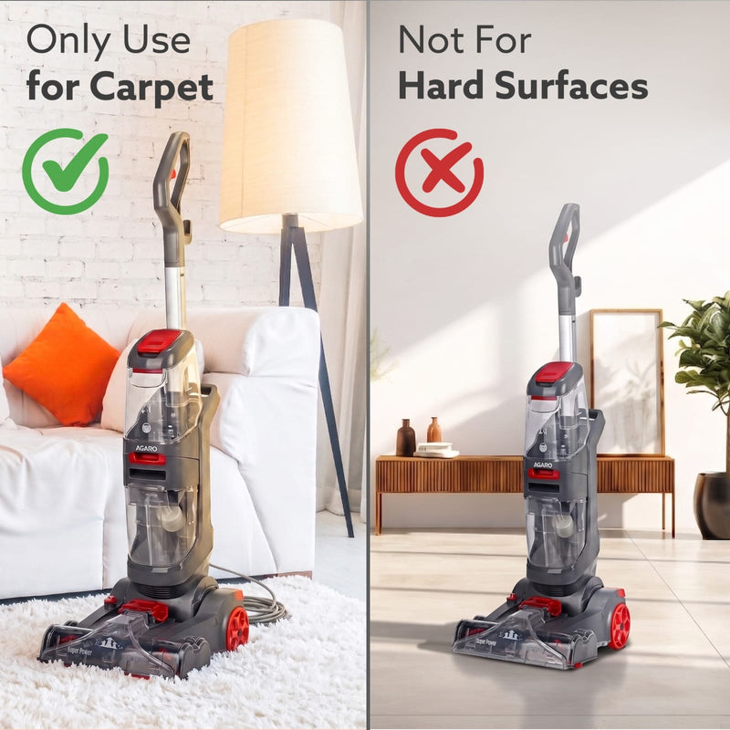 AGARO Elite Upright Wet & Dry Carpet Cleaner, 800W, 13.5 kPa Suction Pressure, 2 in 1 Handheld Carpet Spot Cleaner Machi