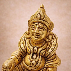 Brass Sitting Kuber Maharaj Idol (4 Inch)