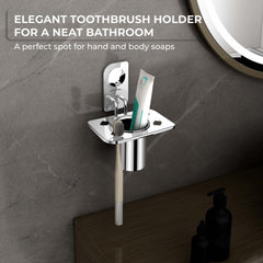 Plantex Stainless Steel Tooth Brush Holder/Tumbler Holder/Bathroom Accessories - (Dream - Chrome)-6