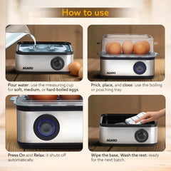AGARO Grand Egg Boiler And Poacher - 500W, Silver