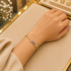 Colorful CZ Tennis Bracelet for Women | Gold-Tone Clasp, Gift Box