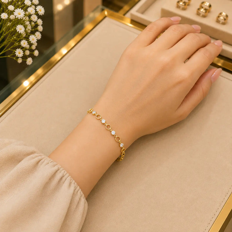 White CZ Tennis Bracelet for Women | Heart, Pear & Round Cut Stones