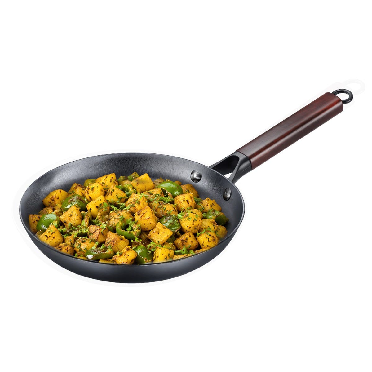 Prestige Castlite Nitride Cast Iron Fry Pan 20cm/0.9L, Rust-Proof, Chemical-Free + Prestige Castlite Lightweight Cast Iron Kadai 24cm/2.4L with Glass Lid, Enamel Coated, Gas & Induction, 15Y Warranty