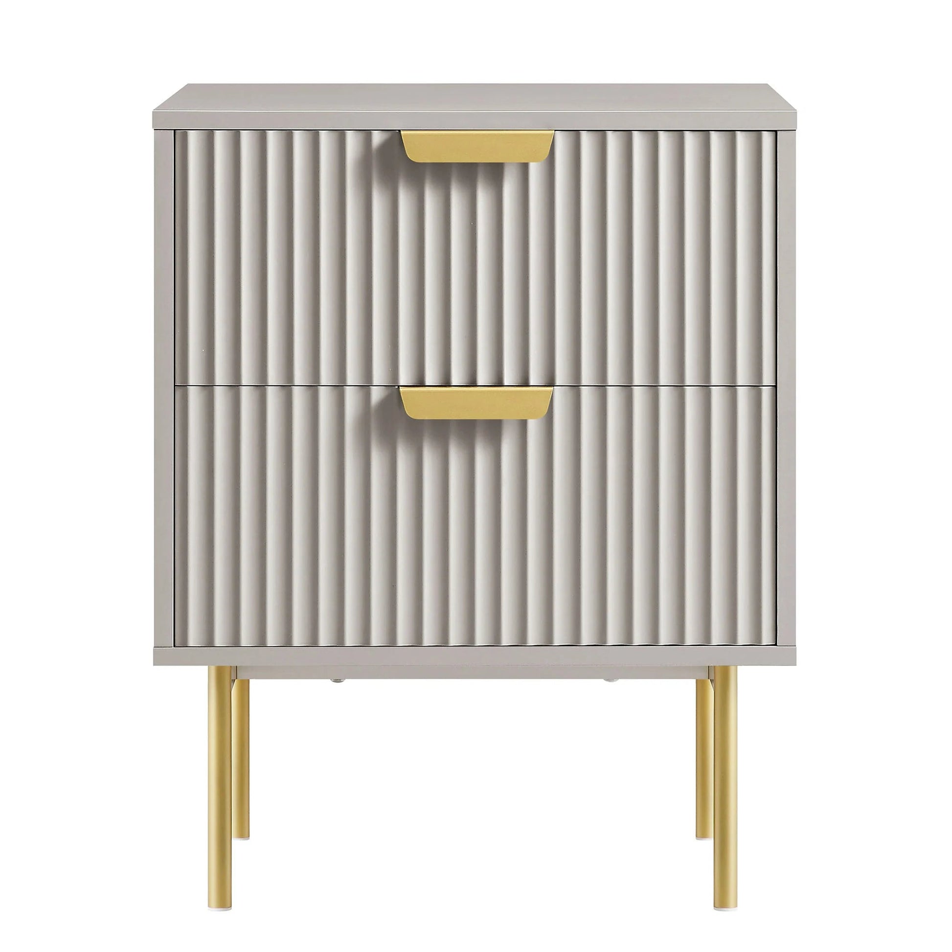 Velin Ridged 2 Drawer Bedside Table