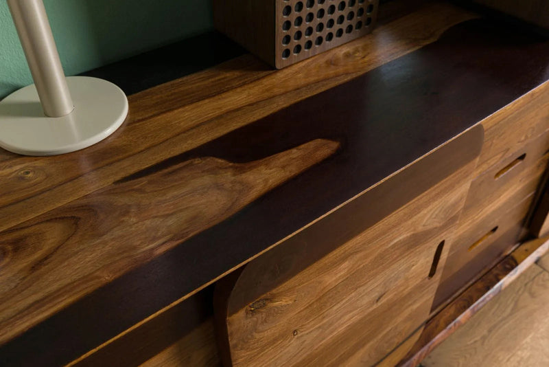 Mid-Century Sheesham Wood Sideboard / Media Console