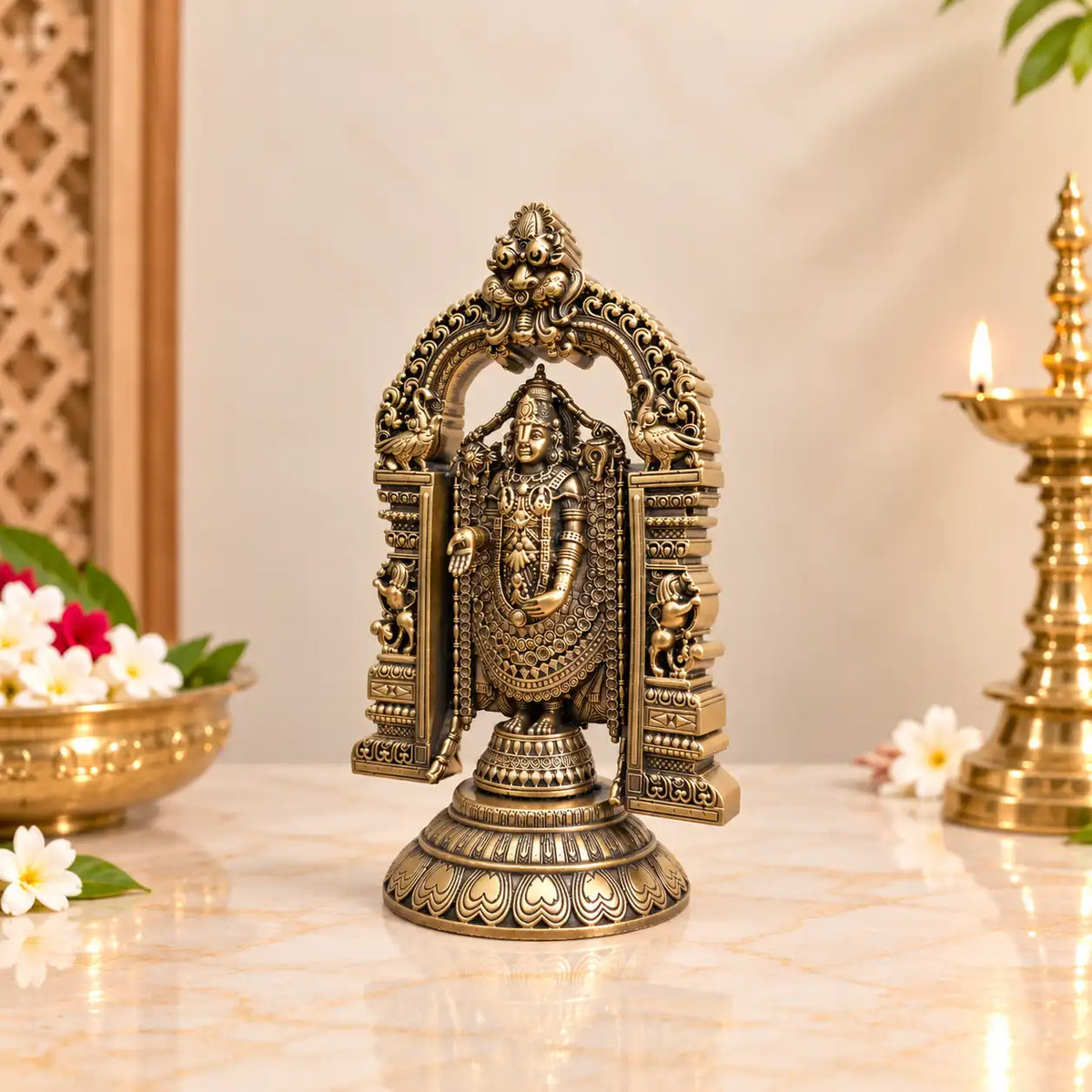 Brass Tirupati Balaji/Venkateshwar lightweight Idol