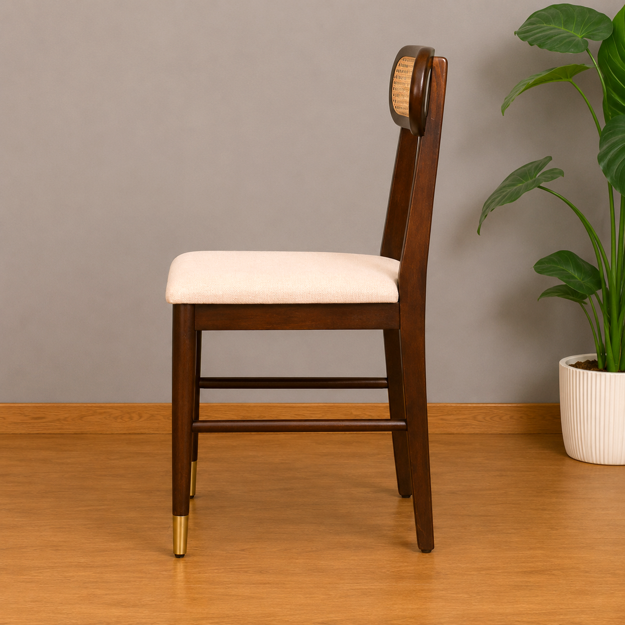 Ashton Solid Wood Rattan Cane Chair Set Of 2