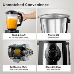 Prestige Endura 1000W 6 Jar Mixer Grinder: 3 SS Jars, Juicer, Mix-O-Keep, Multi-Utility Jar, Ball Bearing Motor, SS Blades, 5Y Motor Warranty + Prestige 1.5L PMC 3.0 Plus Multi Kettle / Multi Cooker