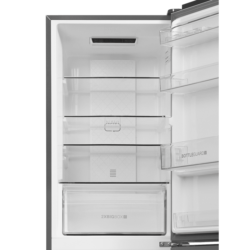 Haier 237 Litres 2 Star Frost Free Double Door Bottom Mount Convertible Refrigerator with Turbo Icing (HRB-2872IBMS-P, Moon Silver)