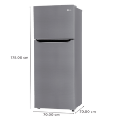 LG 446 Litres 1 Star Frost Free Double Door Convertible Refrigerator with Door Cooling Plus Technology (GL-T502CPZR, Shiny Steel)