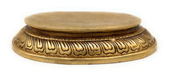 Brass Pooja Chowki Peetha Stand for Kalash, Idols & Deity, Handcrafted Bajot Aasan for Mandir & Temple Decor, Gold, 1 Inch, 1 Piece