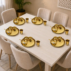 Brass Hammered Thali Set (1.1 Kg)