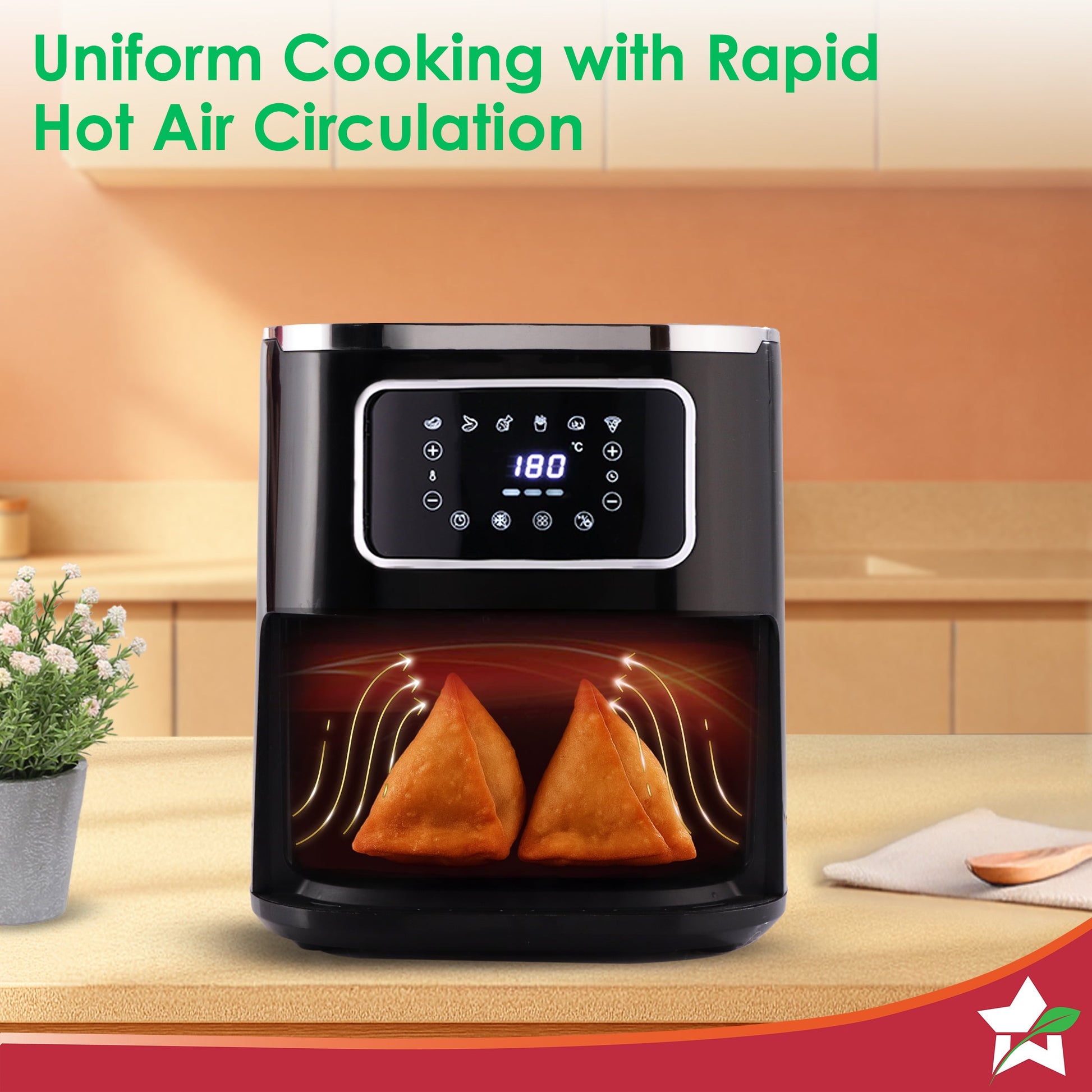 Platinum Digital Air Fryer | 5L | Rapid Air Technology | 7 Pre-Set Menu Options | Temperature and Time Control | Digital Interface | Chrome Finish | 1 Year Warranty