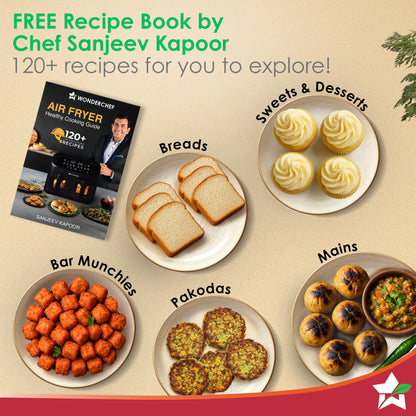 Platinum Plus Digital Air Fryer | 5L With Window & Light | Fry, Bake, Grill, Roast | 7 Pre-set Options | French Fries, Tikkis, Grilled Veggies, Muffins | Non-stick Basket | 2 Year Warranty