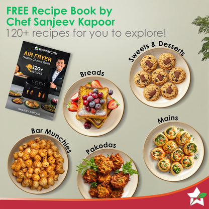 Evita Digital Air Fryer, 1350W, 5 L, Rapid Hot Air Technology, 8 Pre-set Menus, Non-stick Basket, In-built Memory, Customised Time & Temperature Control, Fry, Bake, Grill, 2-Yr Warranty