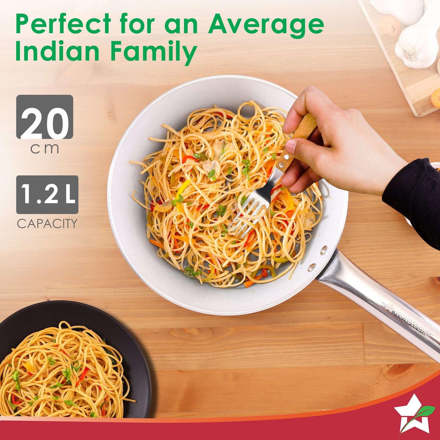 Eco-Glide Fry Pan | | Chemical-free Ceramic Coating | 20cm, 1.2L | Healthy, Low Oil Meals | Scratch-resistant | Stainless-steel Handle | Gas & Induction Compatible | Grey | Easy to Clean