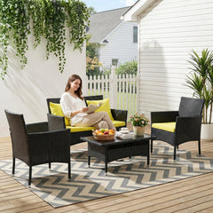Hamper Outdoor Sofa Set 2 Seater , 2 Single seater and 1 Center Table Set (Black)