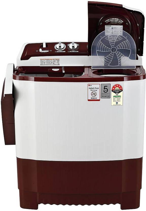 LG 7 kg Semi Automatic Top Load Washing Machine Maroon, White (P7010RRAZ)-2