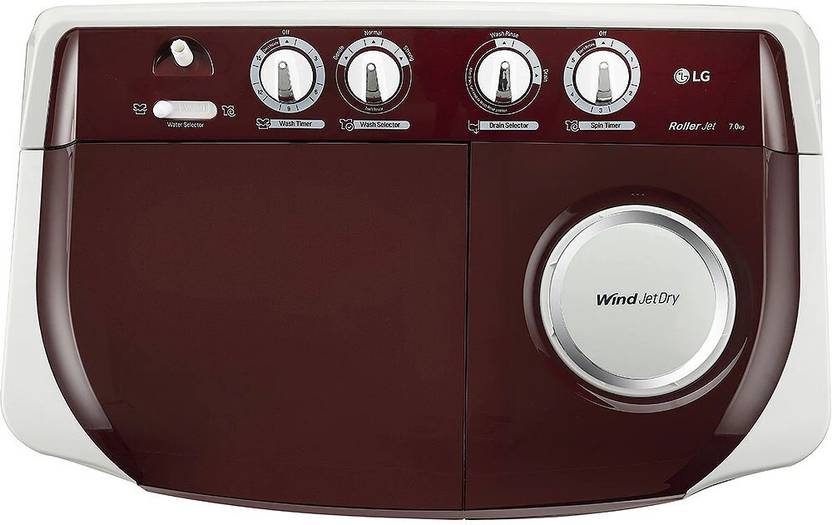 LG 7 kg Semi Automatic Top Load Washing Machine Maroon, White (P7010RRAZ)-4