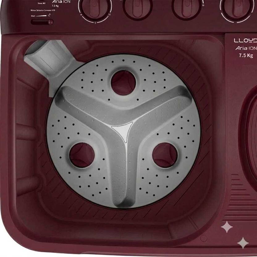 Lloyd 7 kg Semi Automatic Top Load Washing Machine Maroon (GLWS705AODDM)-3