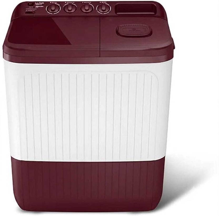 Lloyd 7 kg Semi Automatic Top Load Washing Machine Maroon (GLWS705AODDM)