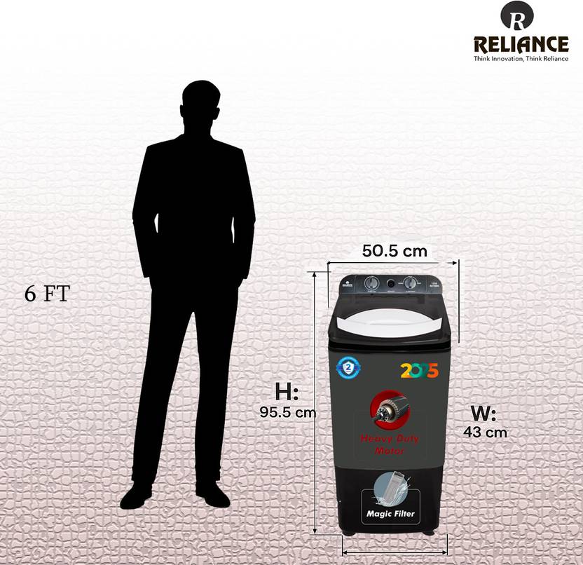 Reliance 7.5 kg Washer only Black (Wahser Only RGT750WG)-3