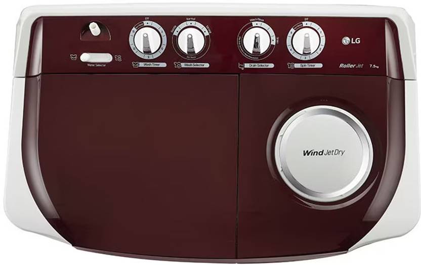 LG 7.5 kg Semi Automatic Top Load Washing Machine Maroon (P7510RRAZ)-4