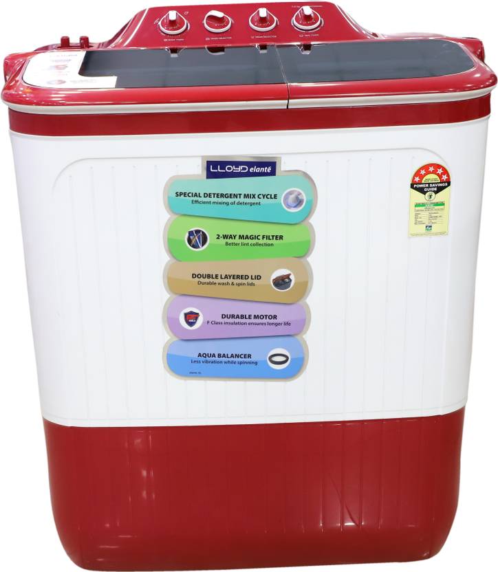 Lloyd by Havells 7.5 kg Semi Automatic Top Load Washing Machine Maroon (GLWMS75BDMEL)-1