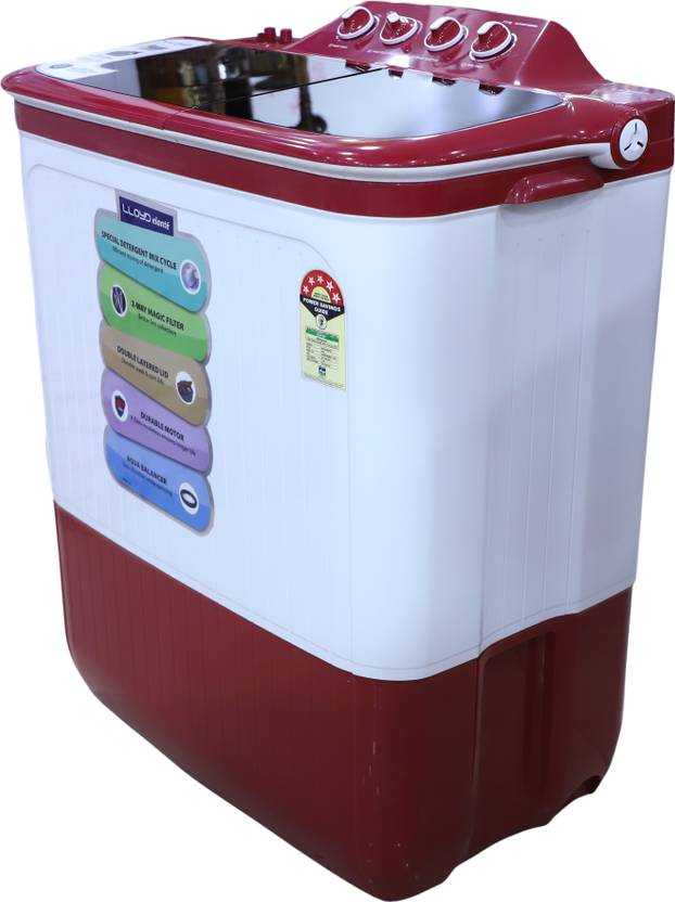 Lloyd by Havells 7.5 kg Semi Automatic Top Load Washing Machine Maroon (GLWMS75BDMEL)-2