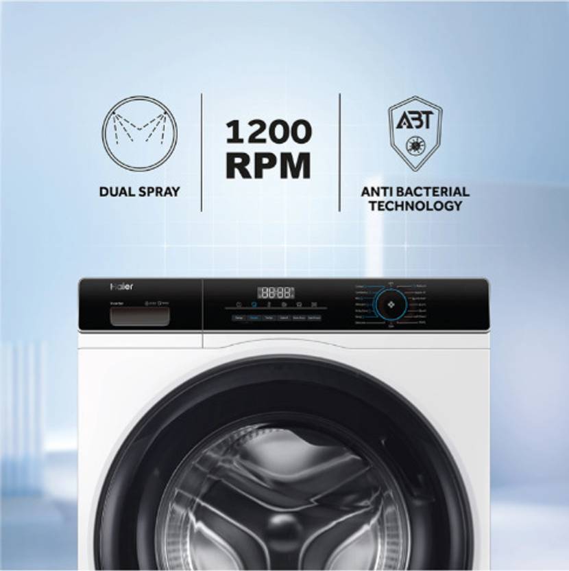 Haier 7 kg Fully Automatic Front Load Washing Machine with In-built Heater White (HW70-IM12929S6)-4