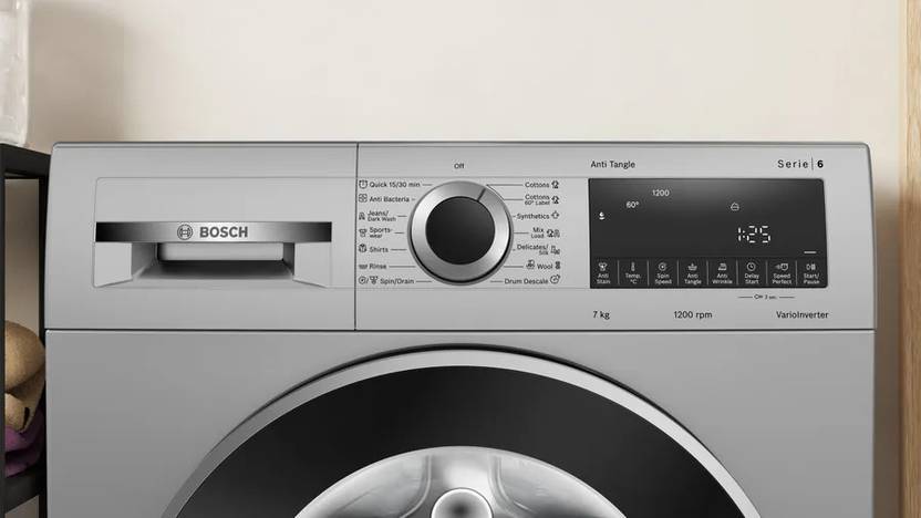 Bosch 7 kg Fully Automatic Front Load Washing Machine with In-built Heater Silver (WGA1220SIN)