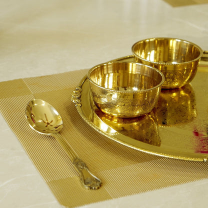 Brass Etched 7Pc Dinner Set (12" Plate)