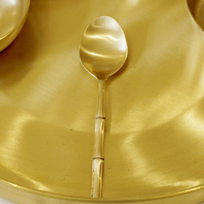 7 Pieces Brass Gujarati Thali Set Matte Finish