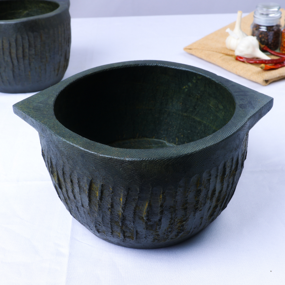 1 Week - TREATED Soap Stone Kerala Kalchatti (LARGE) 2L